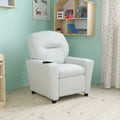 White Vinyl Kids Recliner with Cup Holder G744547
