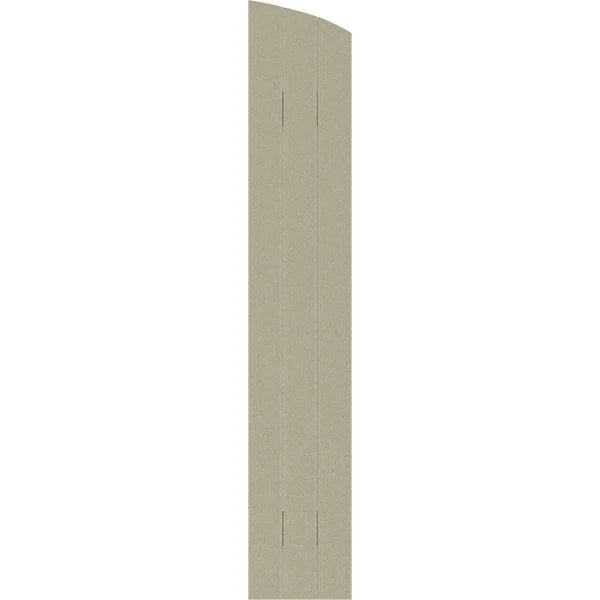 Rustic Faux Wood Shutters with Elliptical Arch Top L39227