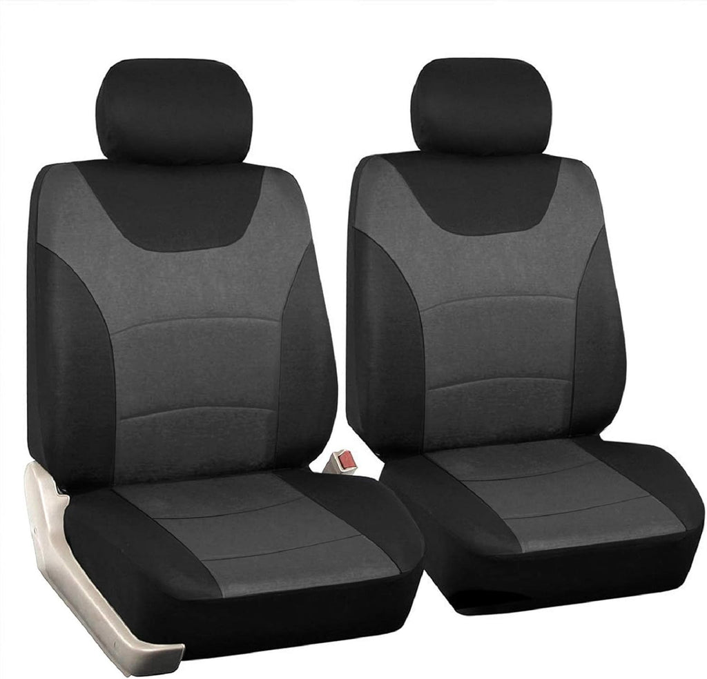 Black Tan 2 Pcs Cloth Bucket Seat Covers P700