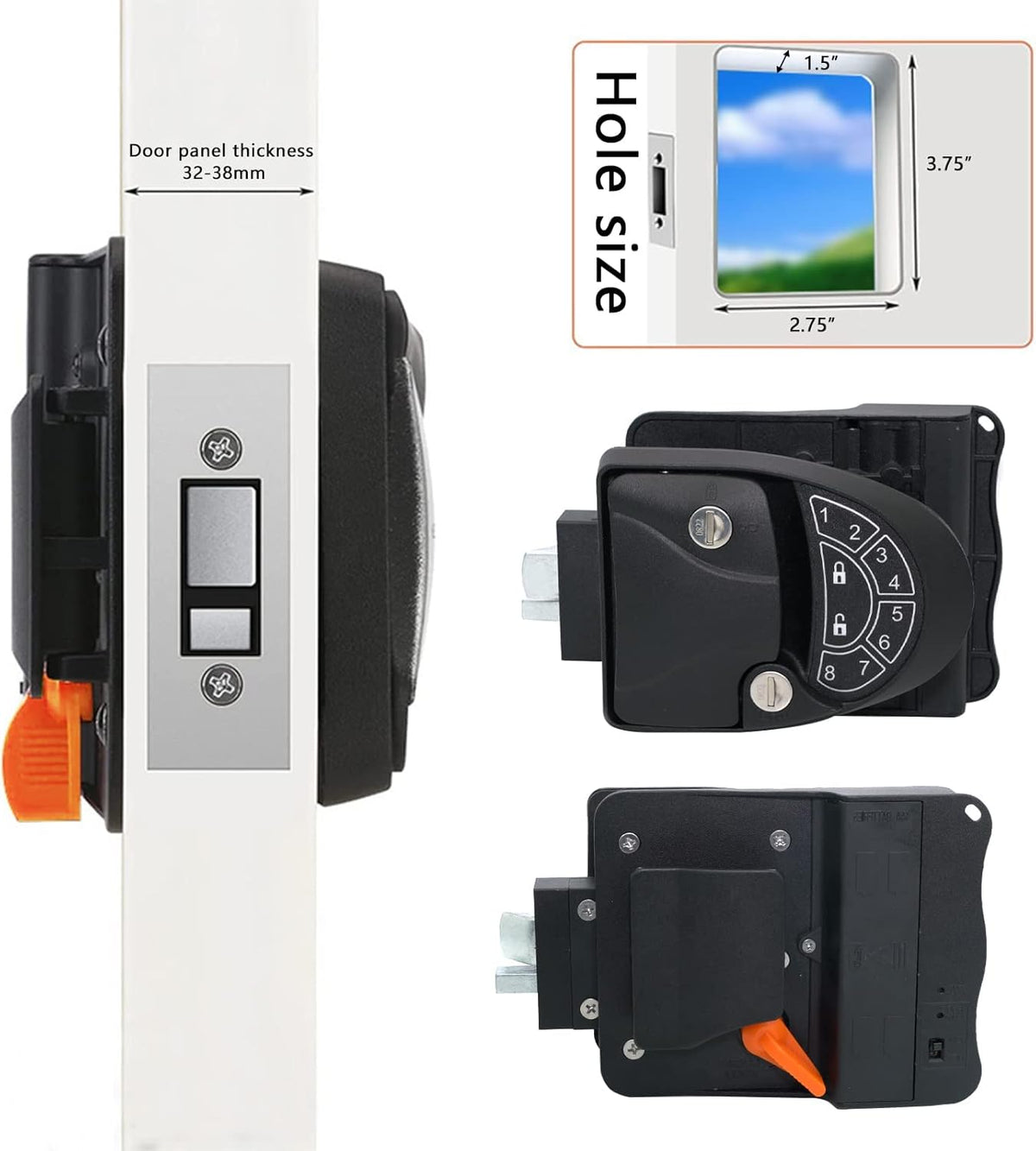 Keyless Entry Door Lock with 2 Fobs and Backlit Keypad D74015