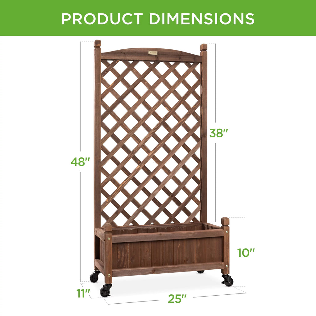 48in Wood Planter Box with Trellis L519844