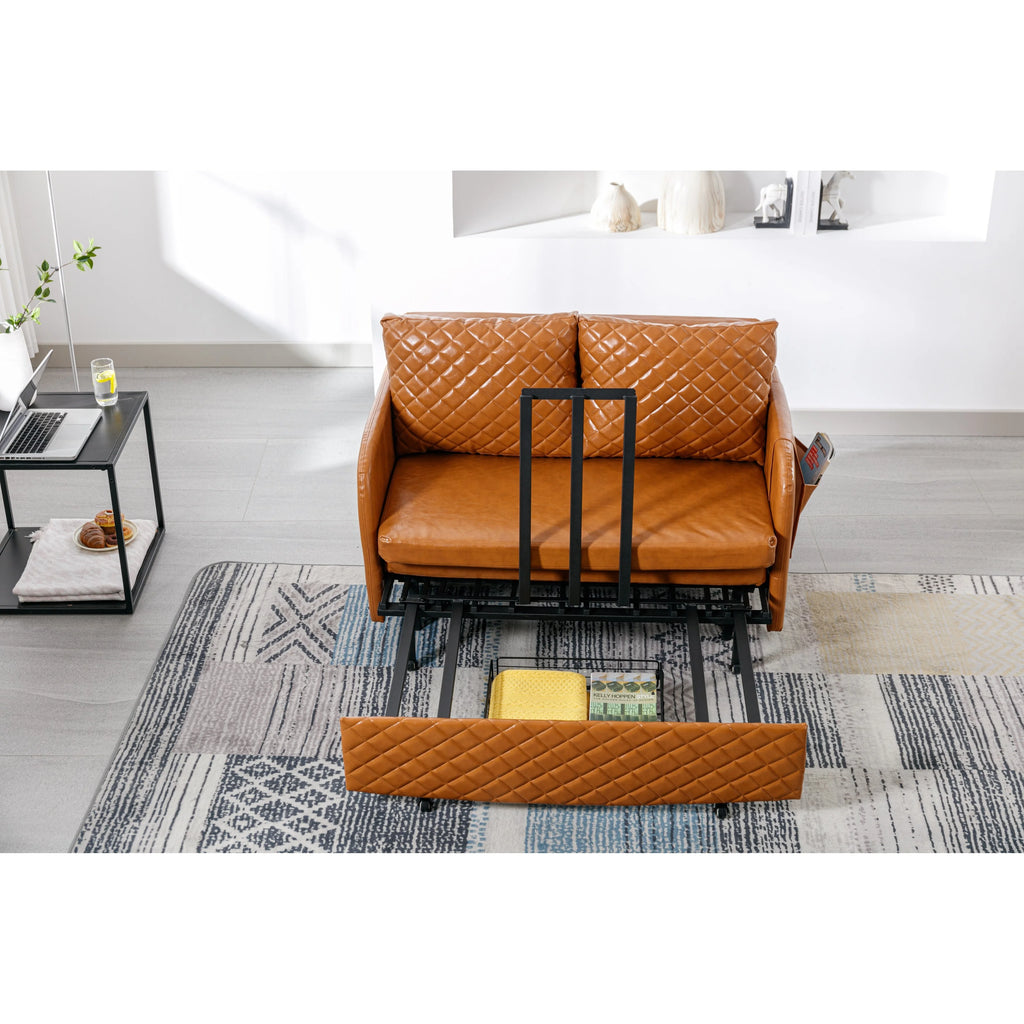 Convertible Sleeper Loveseat Sofa Bed with Headboard U648