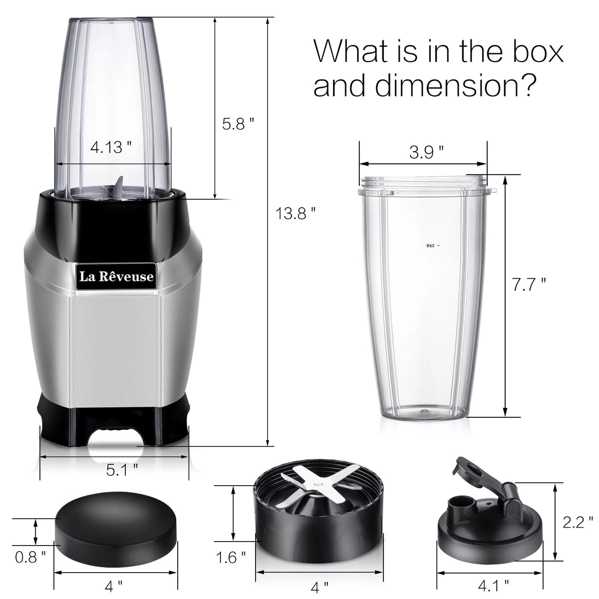 600 Watts Countertop Blender with 20 oz Travel Bottle B3495