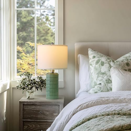 Small Modern Ceramic Table Lamps Set of 2 White Beige A932340