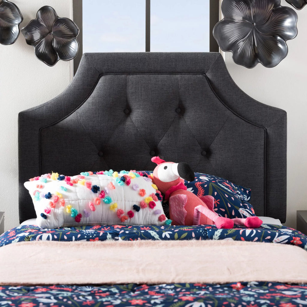 Dark Grey Fabric Twin Size Headboard P3358