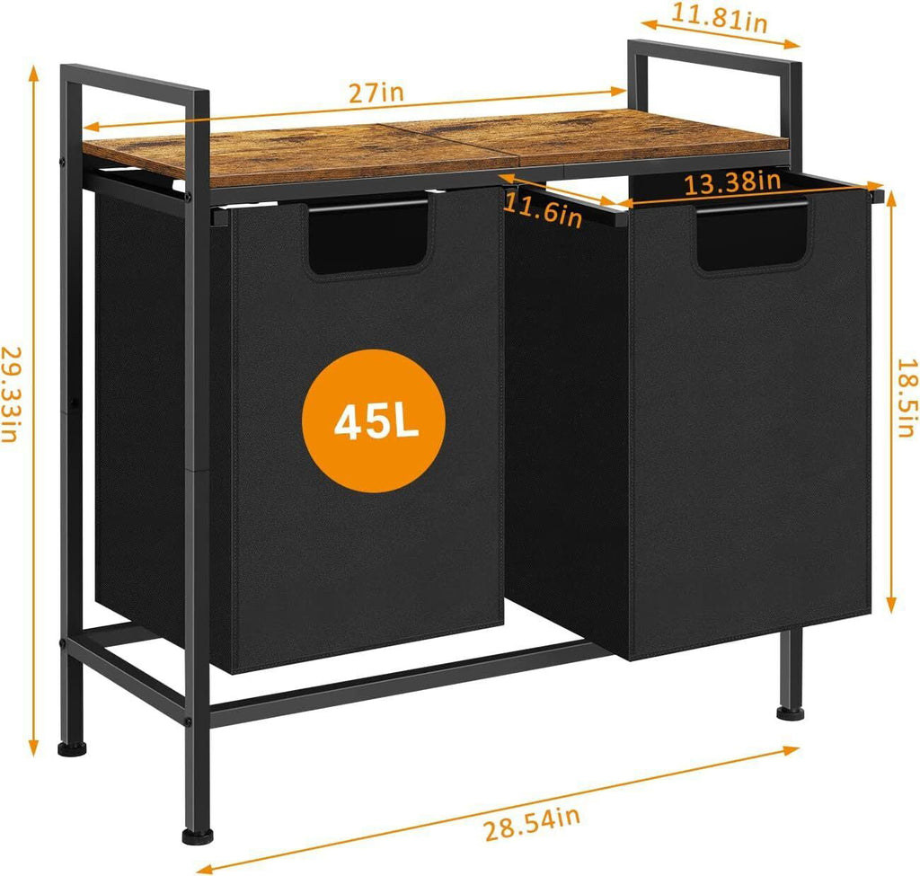 Laundry Hamper with Top Shelf U40342