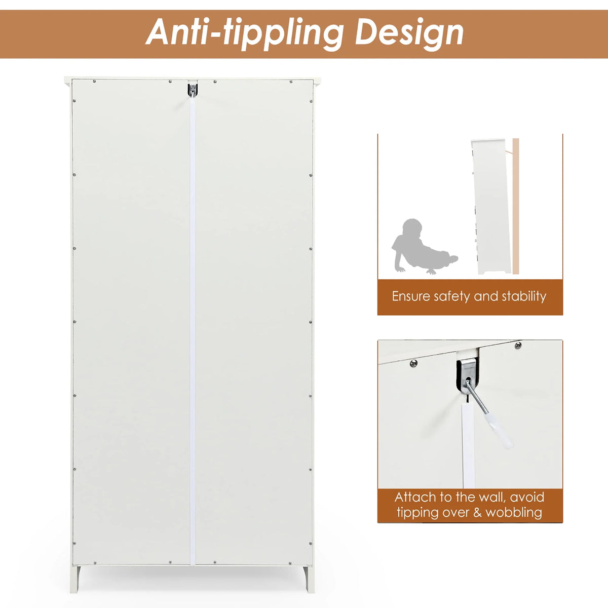 White 2-Door Accent Storage Cabinet with Adjustable Shelves H88184