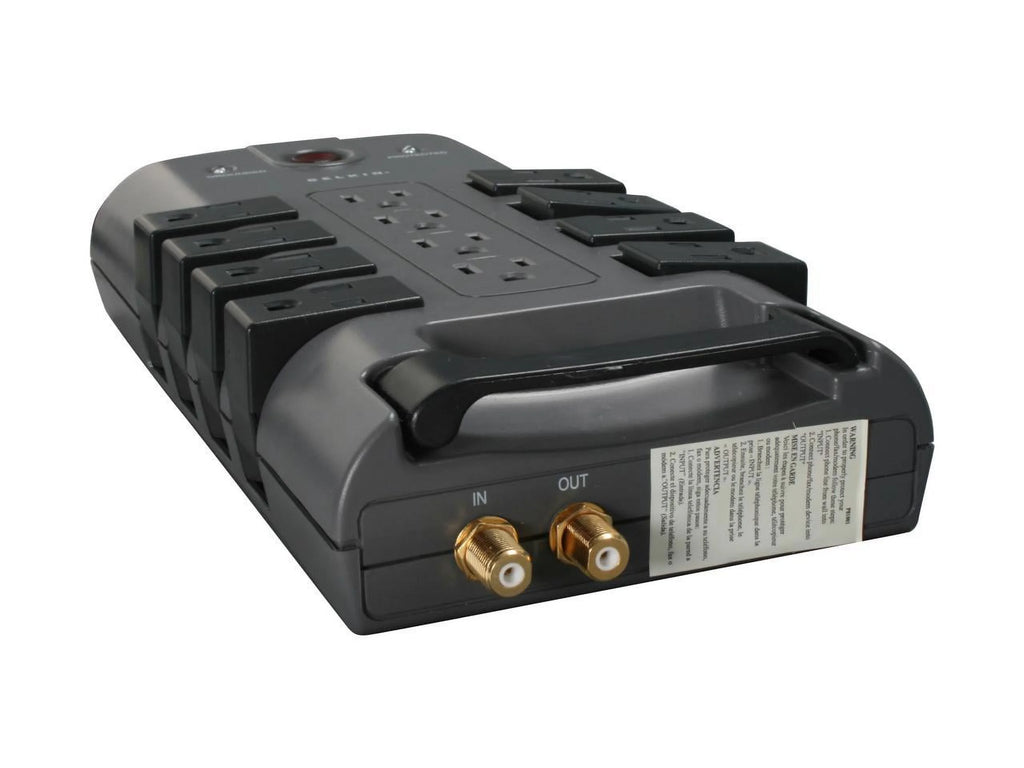 12-Outlet Surge Protector, Black, 8 Foot Cord F1147