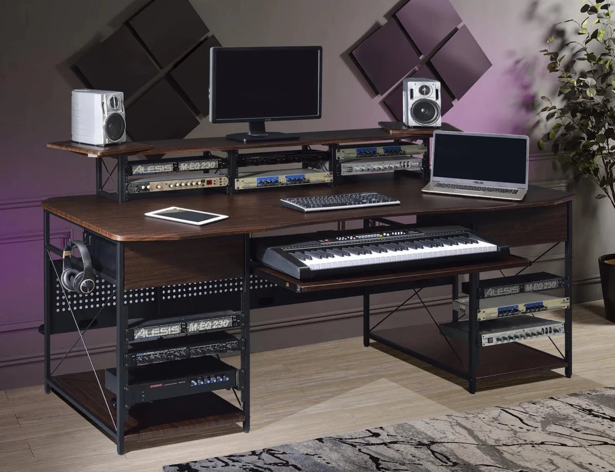 Music Recording Studio Desk Workstation with 4U Rack and 9U Rack G7825