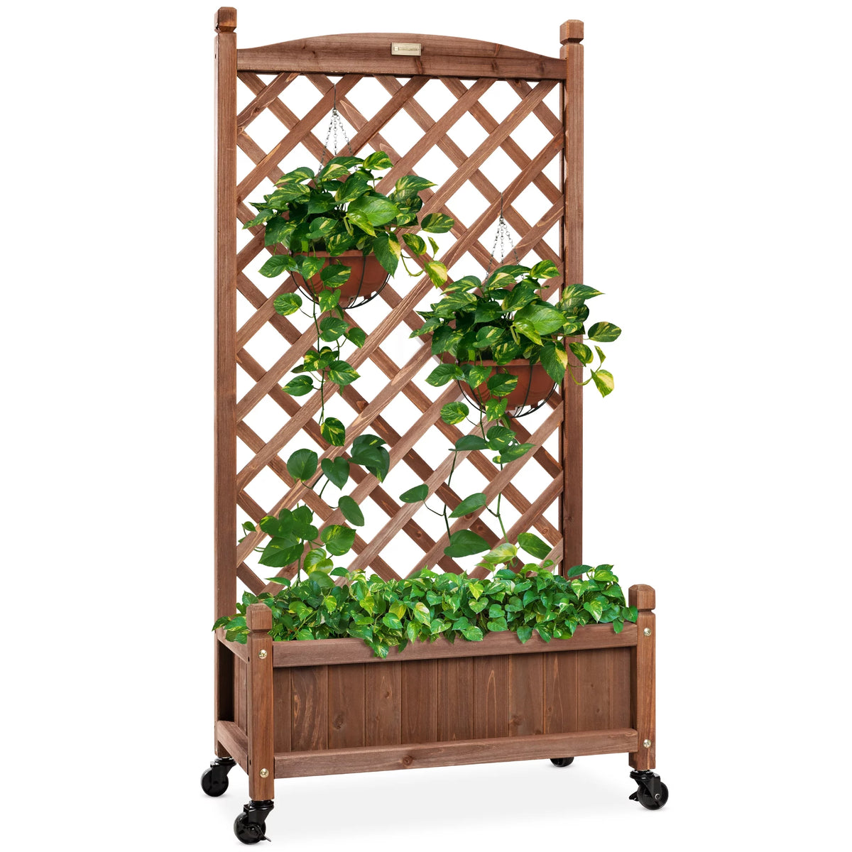 48in Wood Planter Box with Trellis L519844