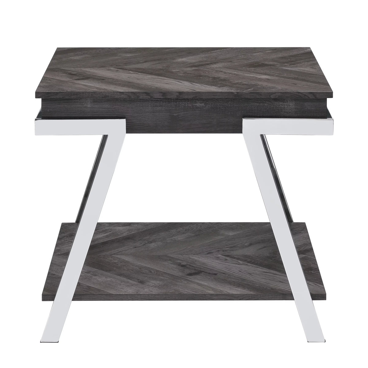 Dark Gray Wood and Laminate End Table Y3620