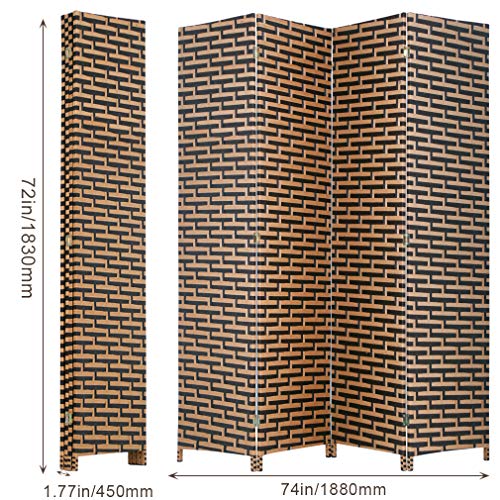 4 Panel Folding Wooden Room Divider F630957
