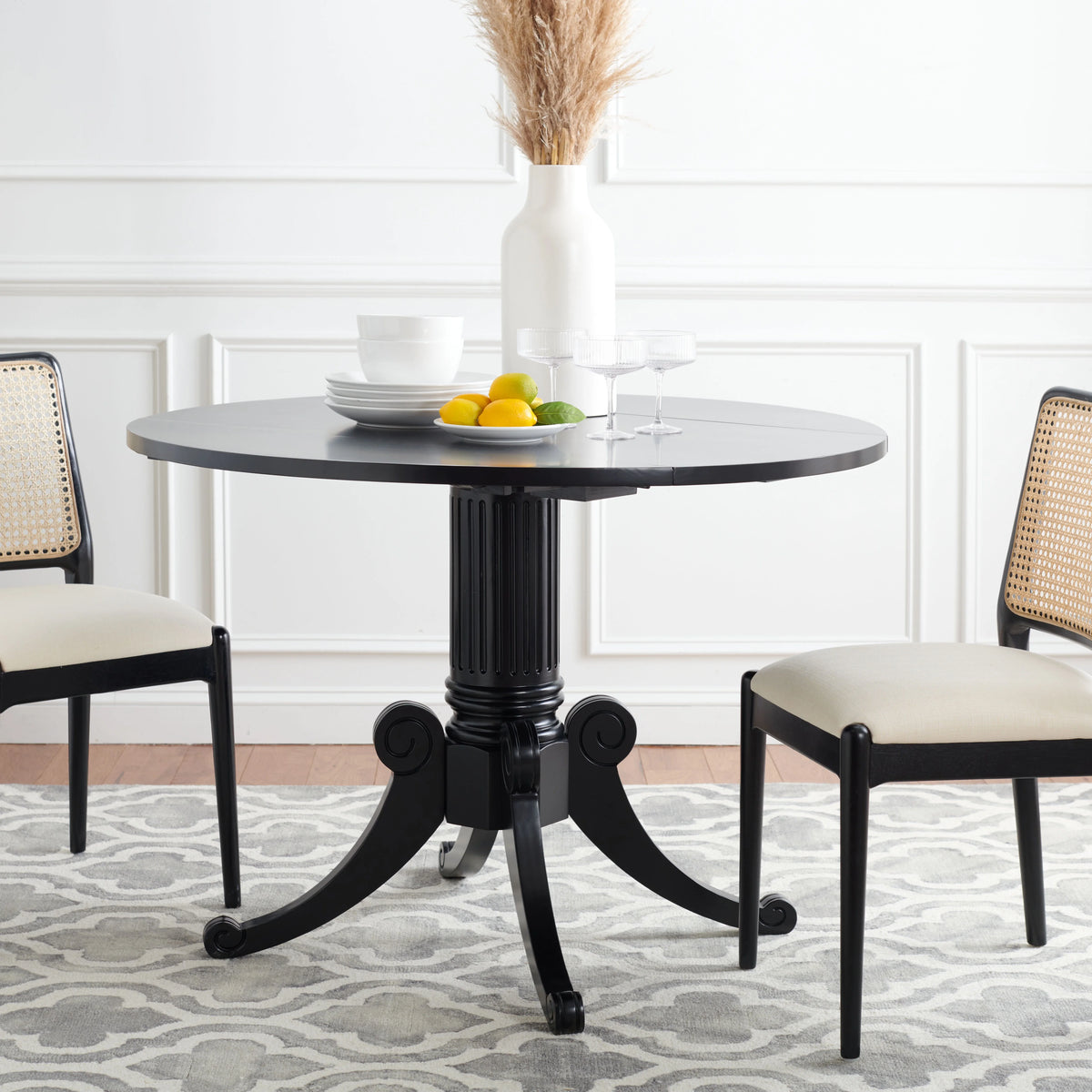 Black Foldable Leaf Dining Table P556383