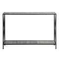 Gray 2-Tier Wood Console Table with Storage Shelf C9889