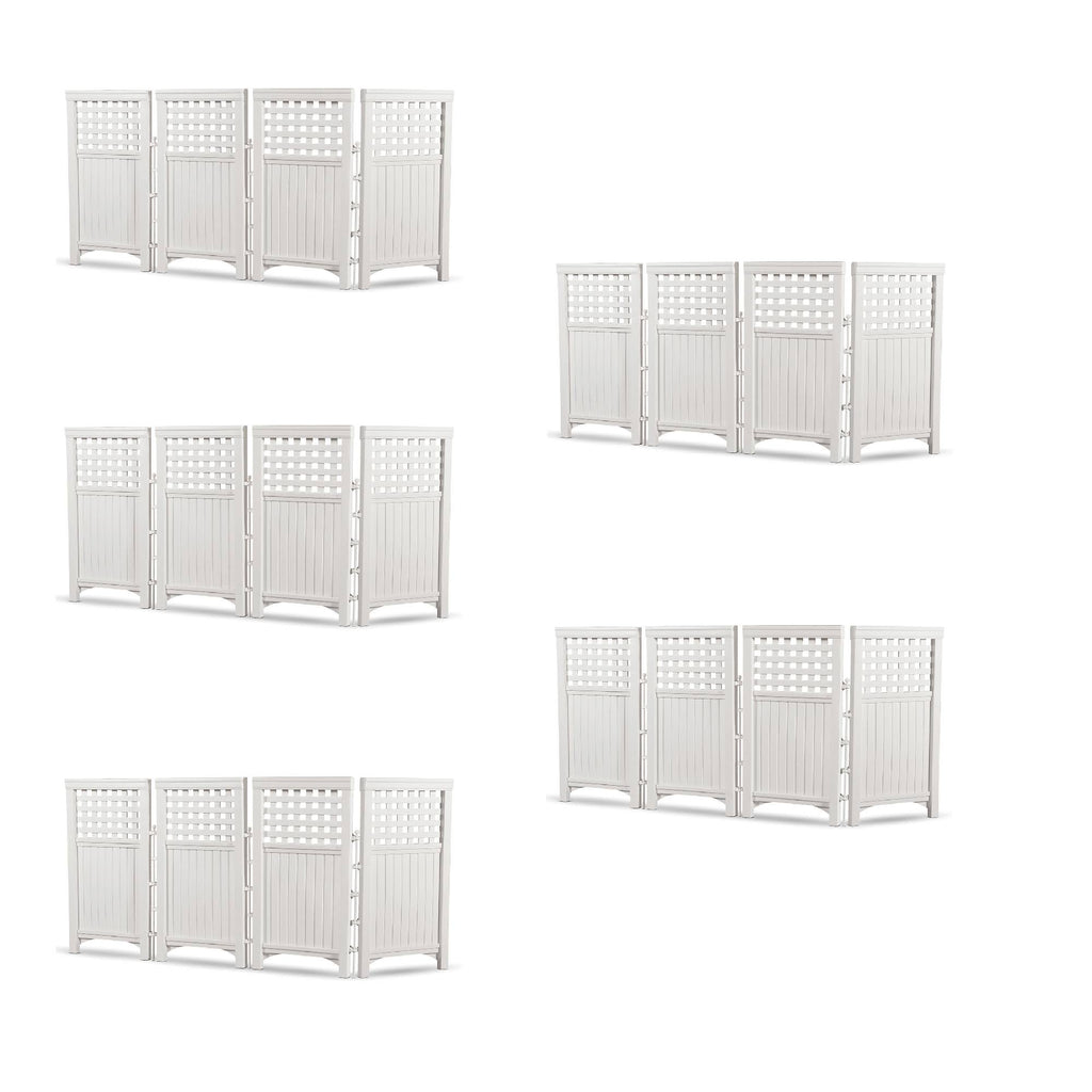 White 4 Panel Gated Fence 5 Pack T263