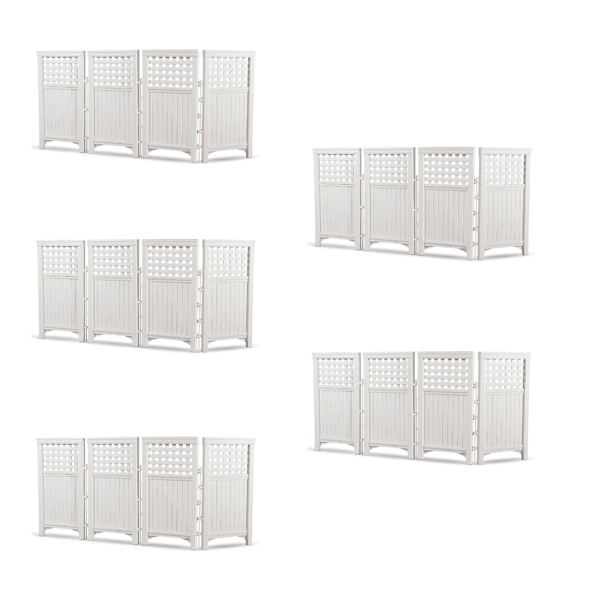 White 4 Panel Gated Fence 5 Pack T263