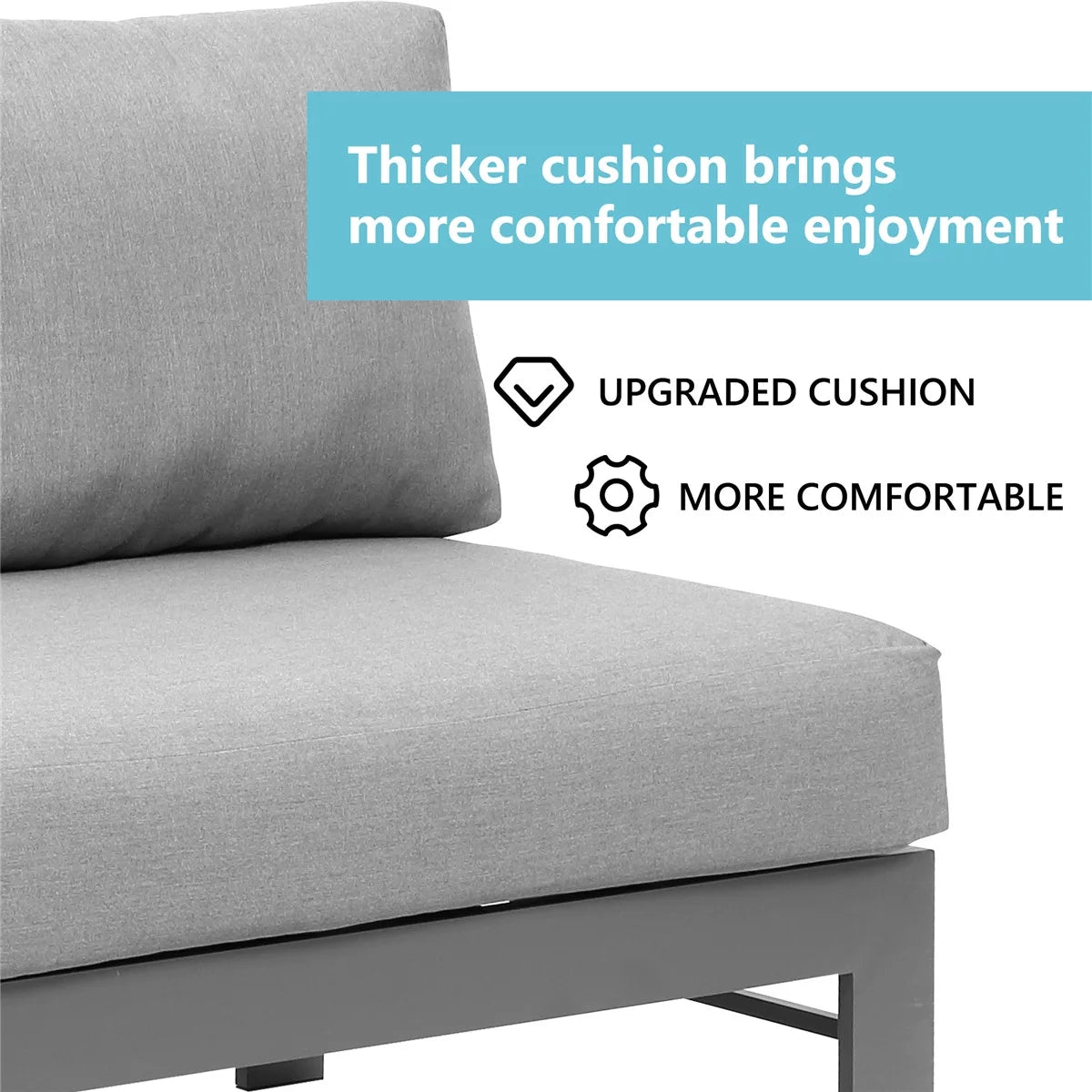 4 Pieces Aluminum Outdoor Sofa Set with Coffee Table E2410