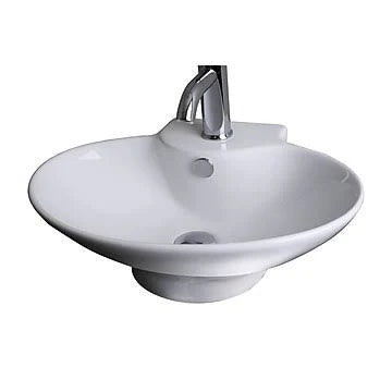 Ceramic 23 Wall Mount Bathroom Sink with Overflow V3934