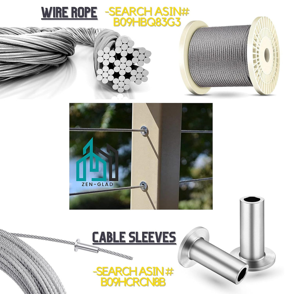 20 Sets T316 Stainless Steel Adjustable Angle Cable Railing Hardware Kit W78128