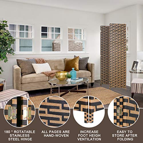 4 Panel Folding Wooden Room Divider F630957