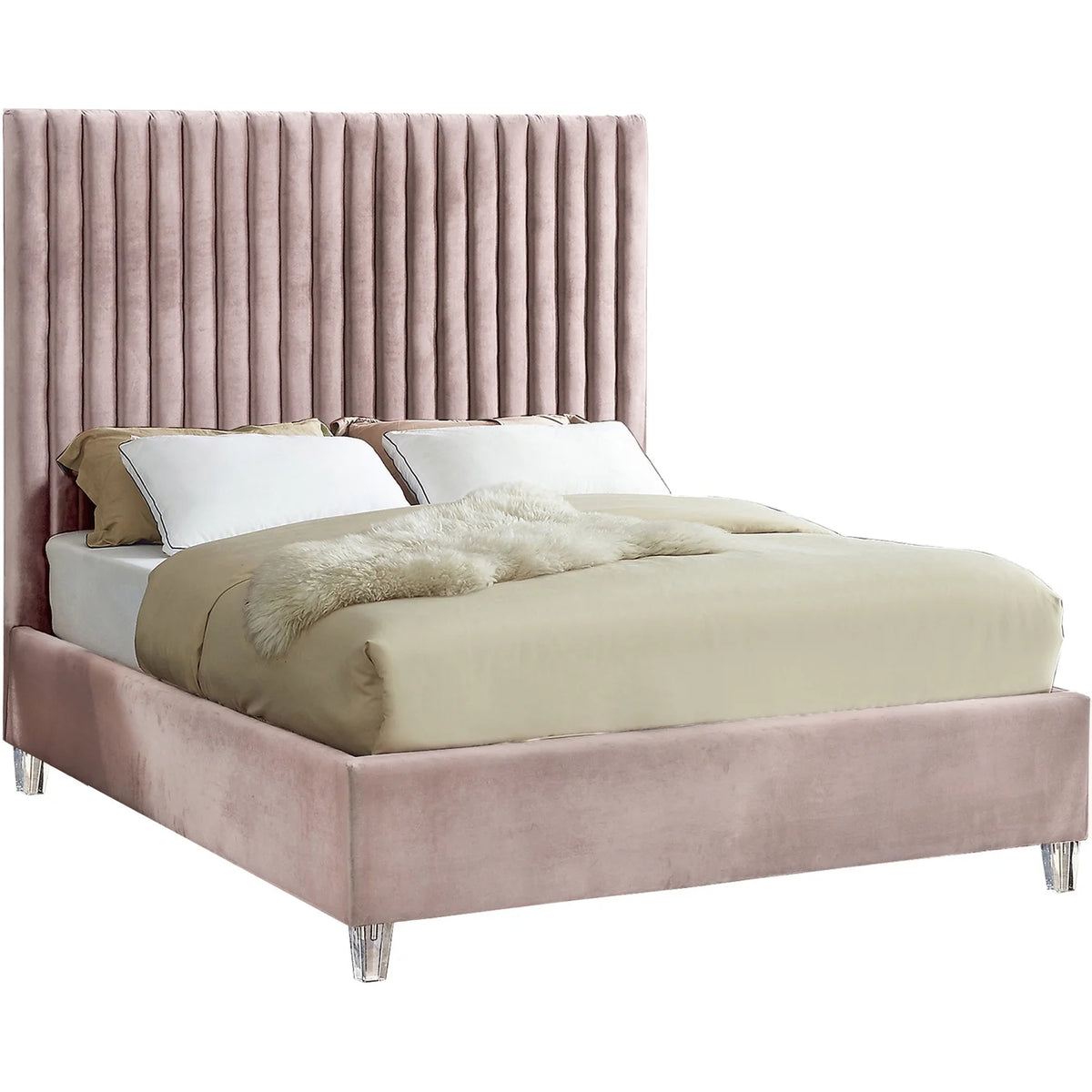 Pink Velvet King Bed R747