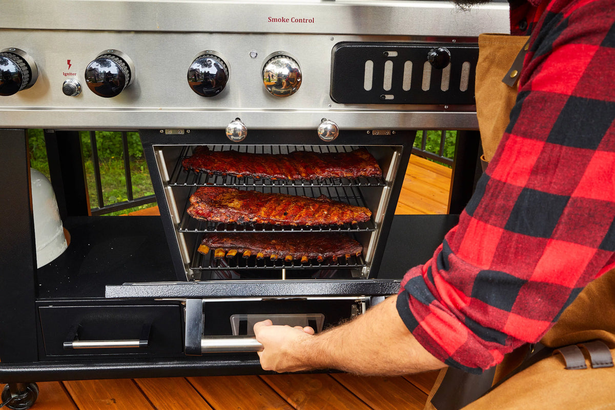Gas and Charcoal Combo Grill with Electric Smoker Y66740