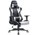 White Ergonomic Leather Gaming Chair with Headrest and Lumbar Support I587