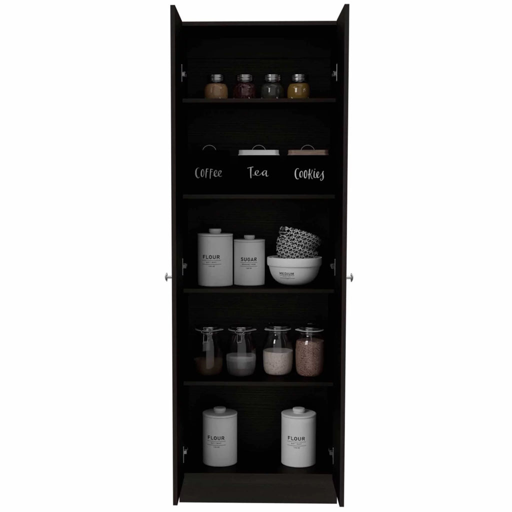 Dark Brown & Black Double Door Cabinet M9170