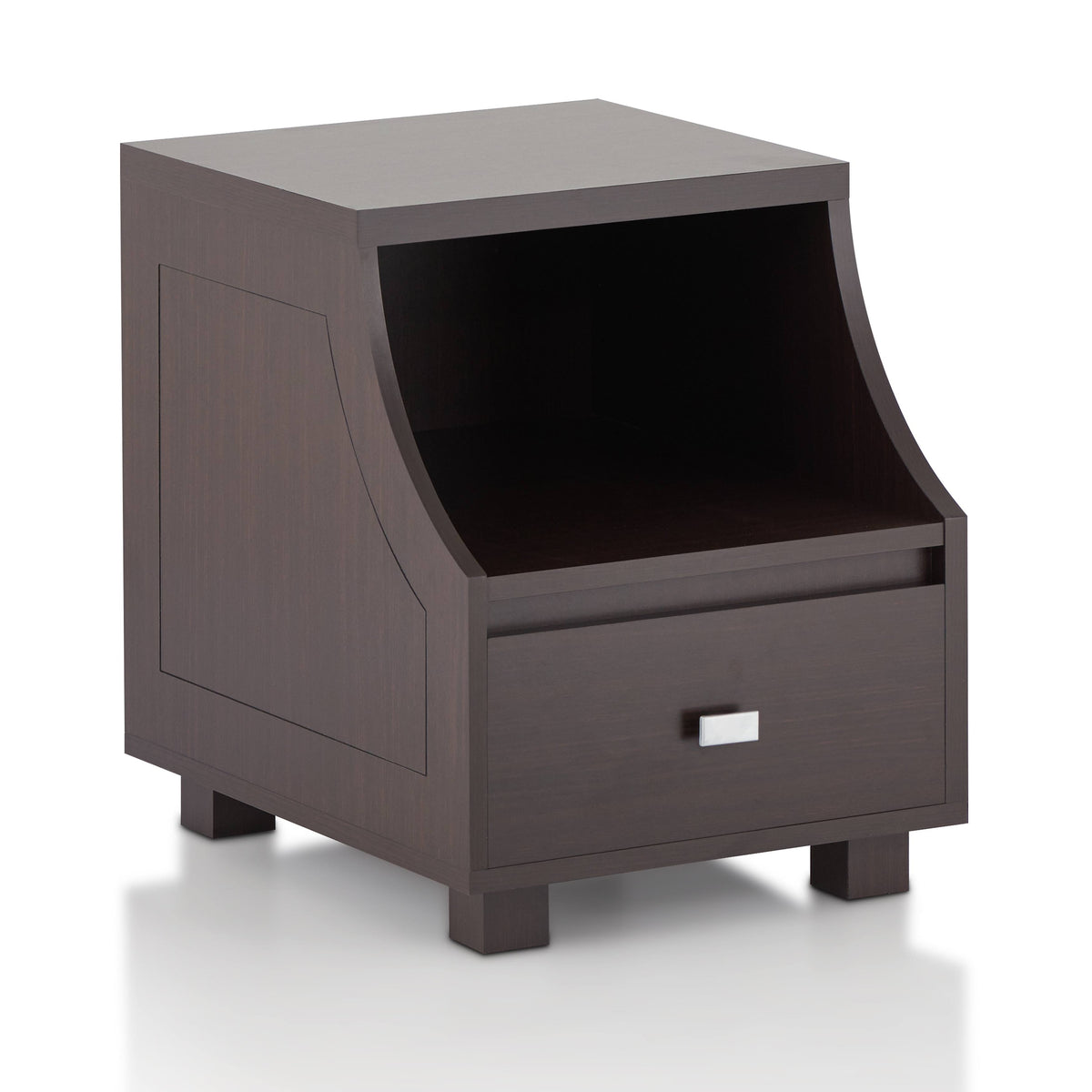 Modern Walnut 1-Drawer Storage End Table Y6547