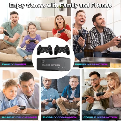 Retro Game Console Stick 4K HDMI 2.4G Wireless Controllers 64GB W298