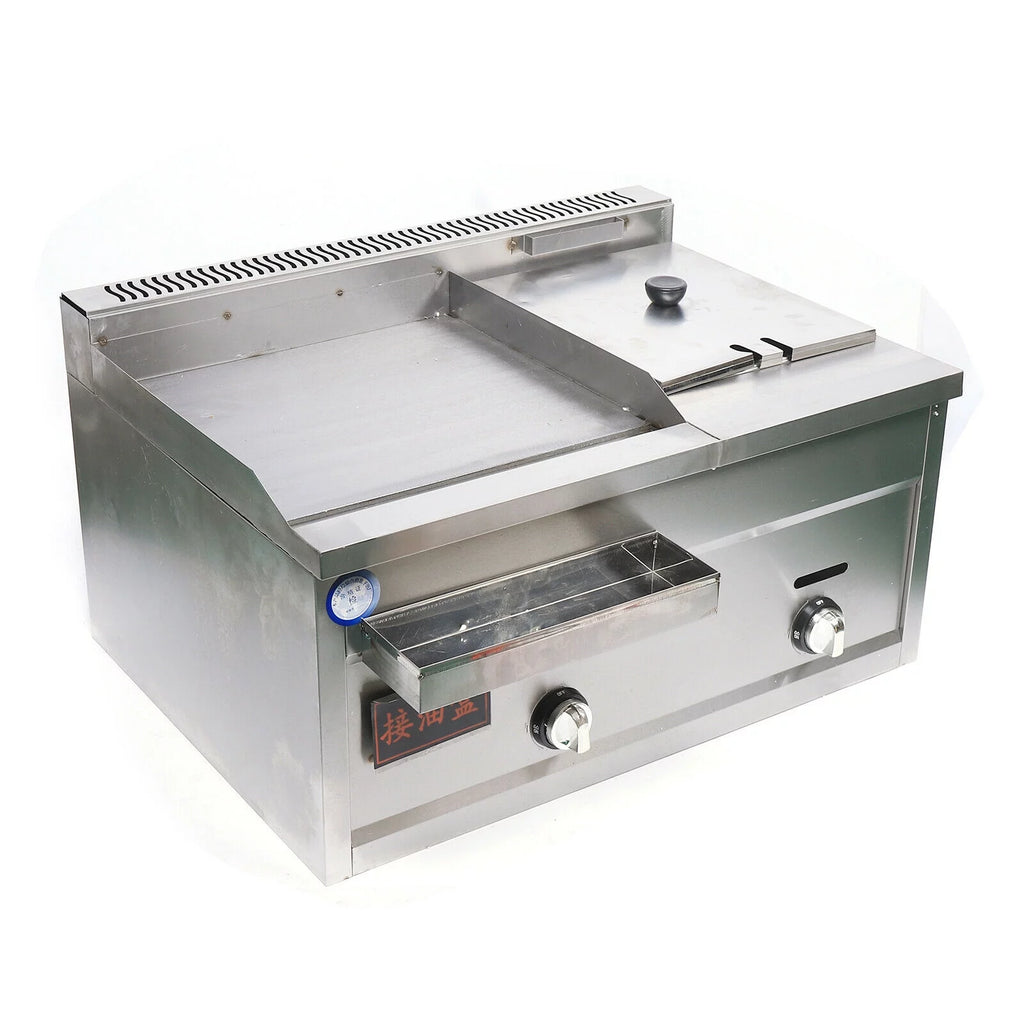 Commercial Gas Griddle Flat Top Grill Deep Fryer Combo A56111