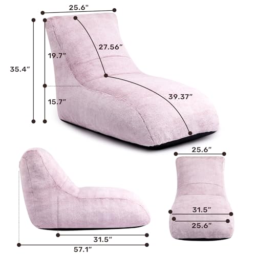 Extra-Large Grey Furry Memory Foam Bean Bag Chair K687679