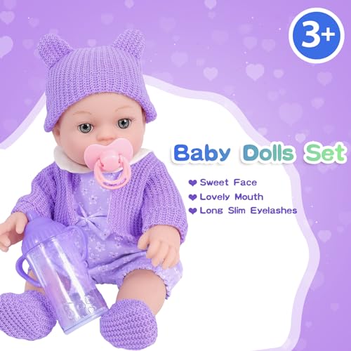 12 Inch Baby Doll Playset with Washable Dolls and Accessories R1982