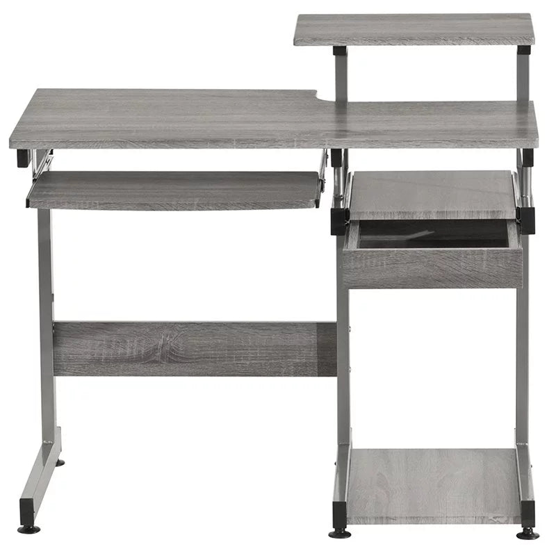 Contemporary Gray Engineered Wood Computer Desk G62497