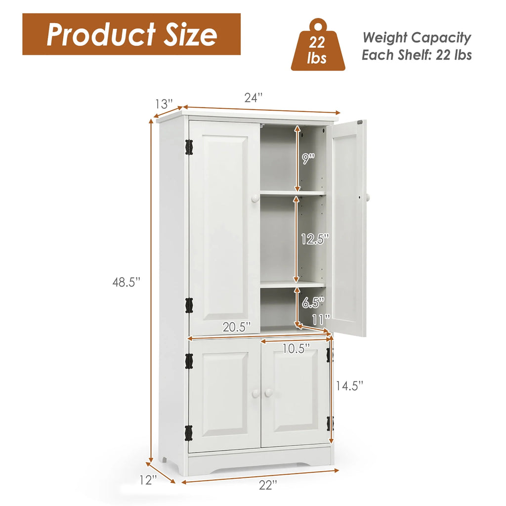 White 2-Door Accent Storage Cabinet with Adjustable Shelves H88184