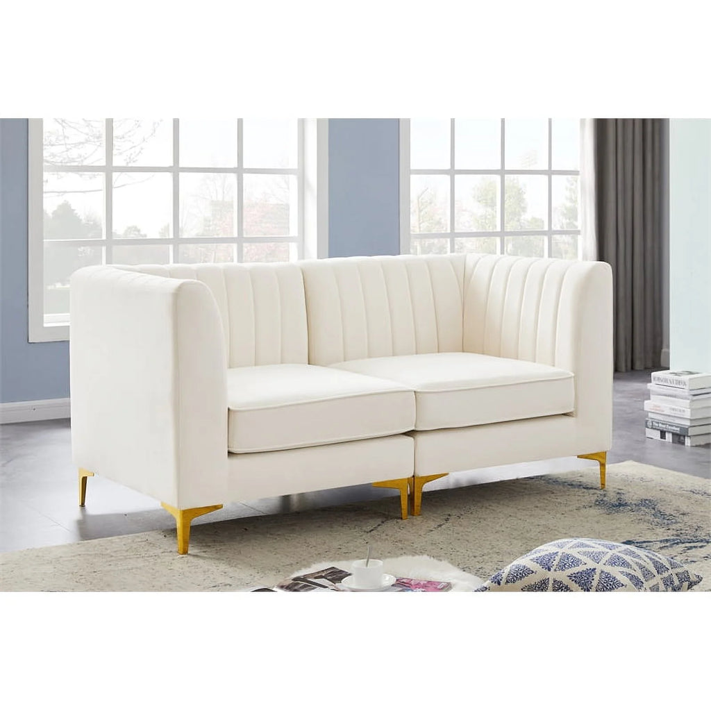 Cream Velvet Modular Sofa T70464