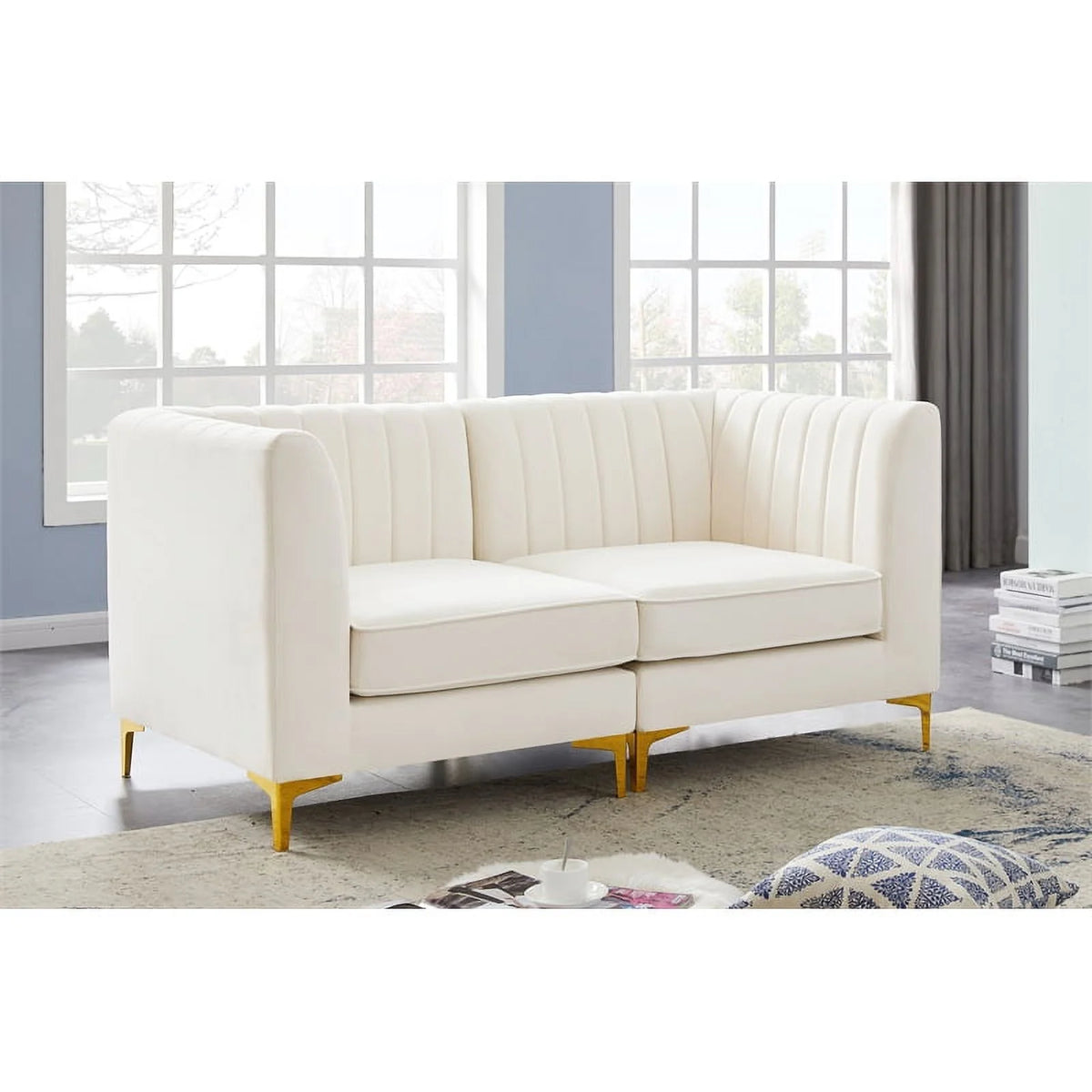 Cream Velvet Modular Sofa T70464