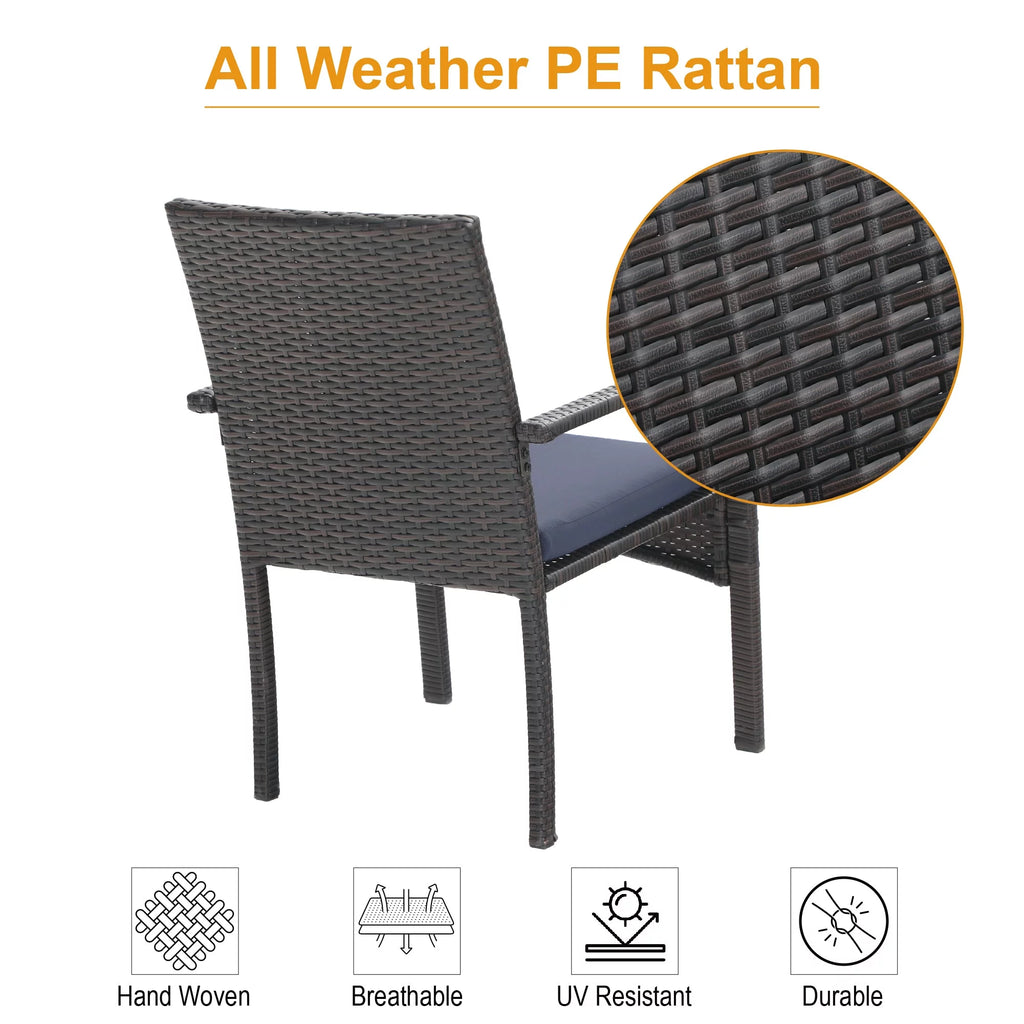 9-Piece Wicker Rattan and Steel Patio Dining Set X416196