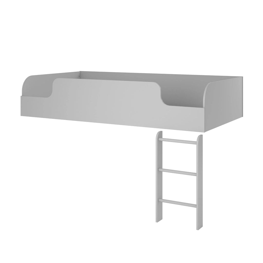 Gray Loft Bed with Ladder A28905