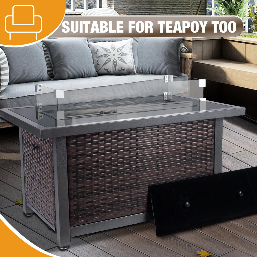 Propane Fire Pit Table with Wind Guard B81997