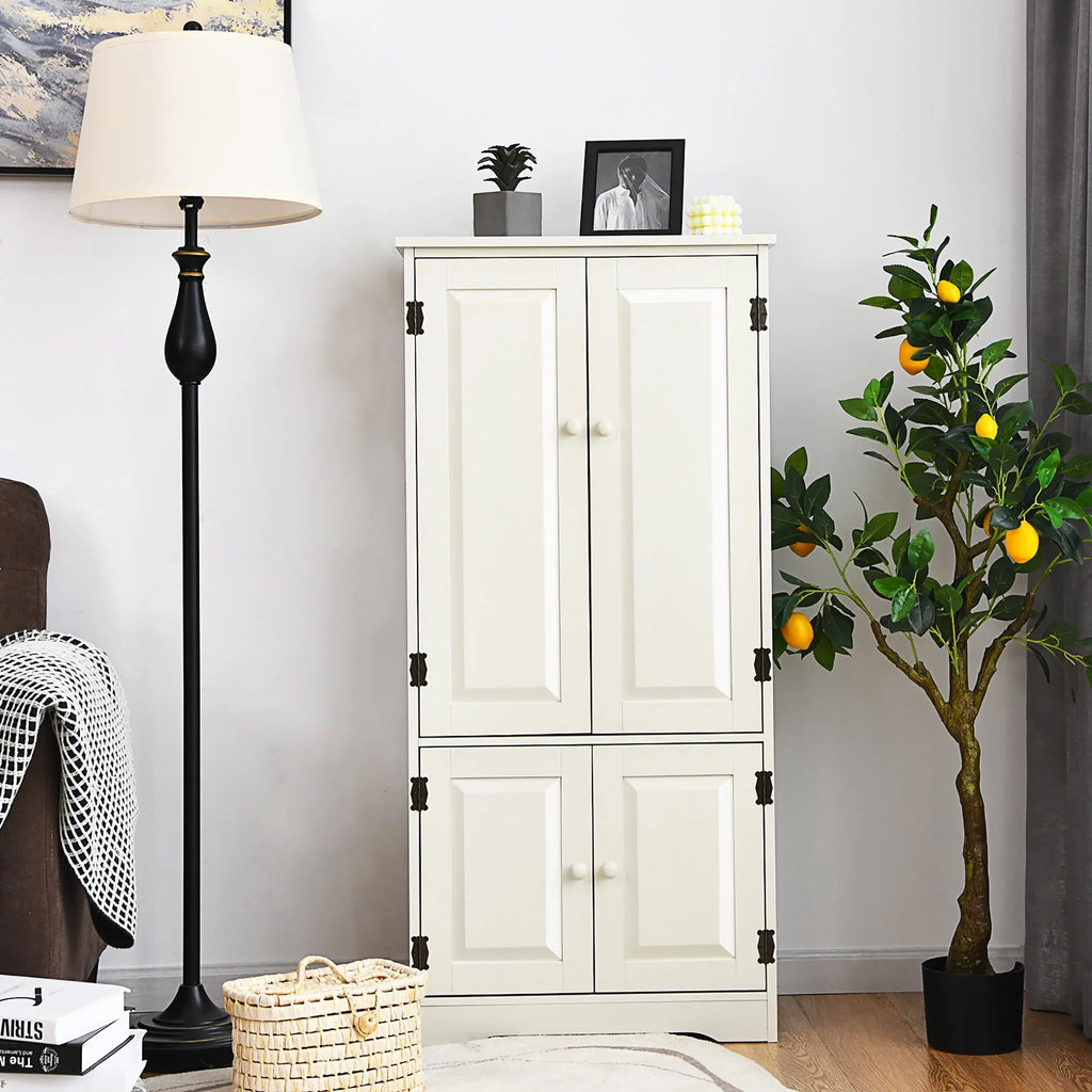 White 2-Door Accent Storage Cabinet with Adjustable Shelves H88184