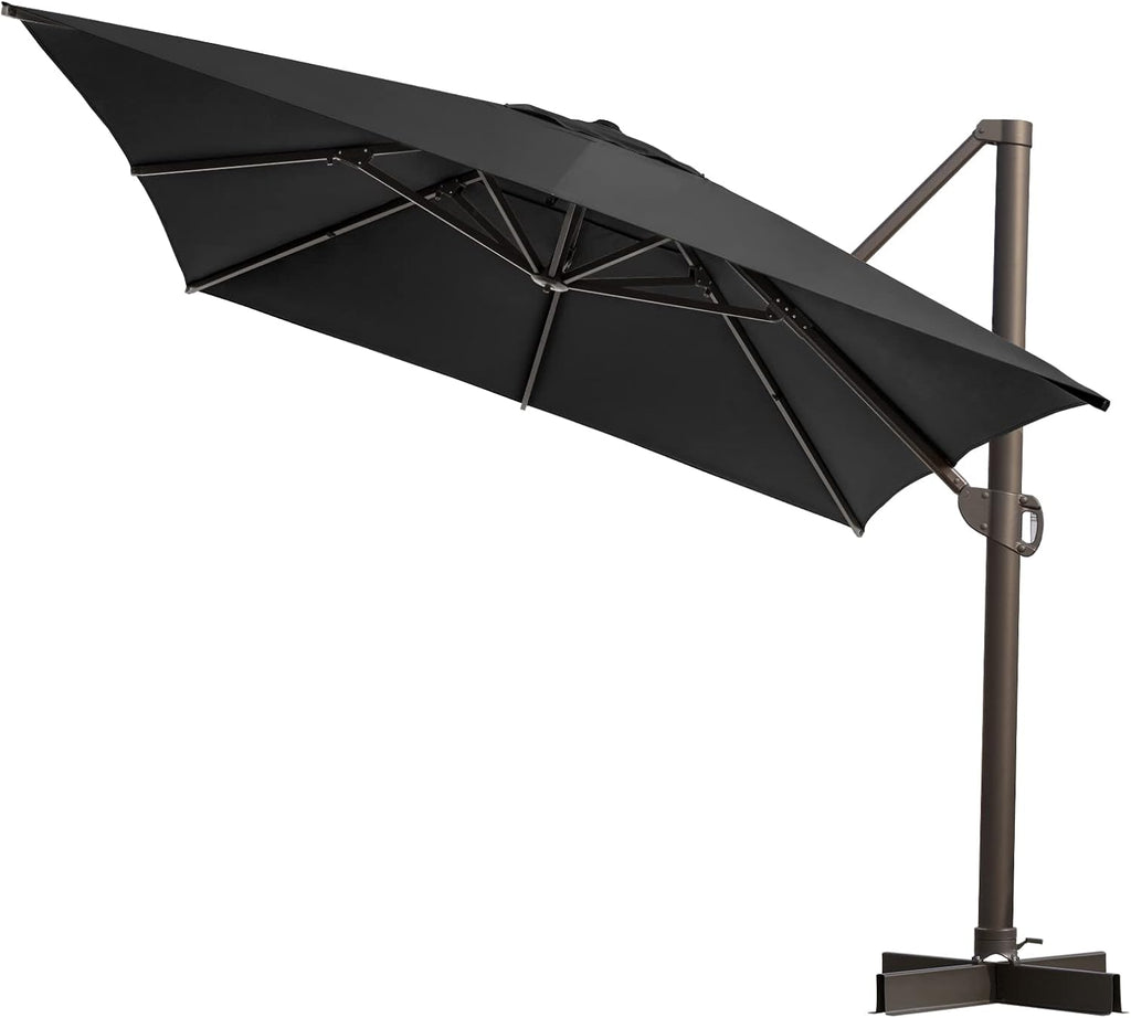 10'x 13' Tan Aluminum Offset Cantilever Umbrella Q8735