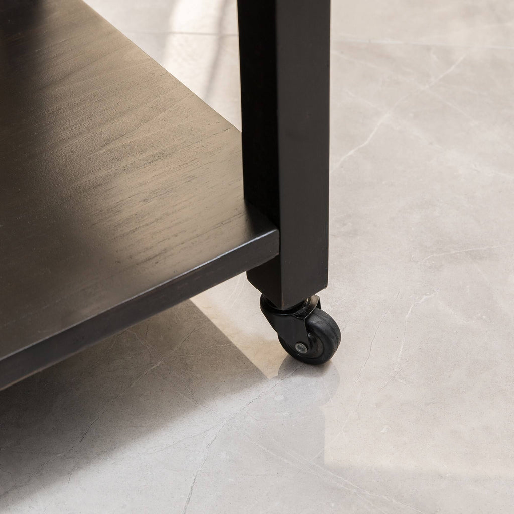 Black Wood Kitchen Cart N91868