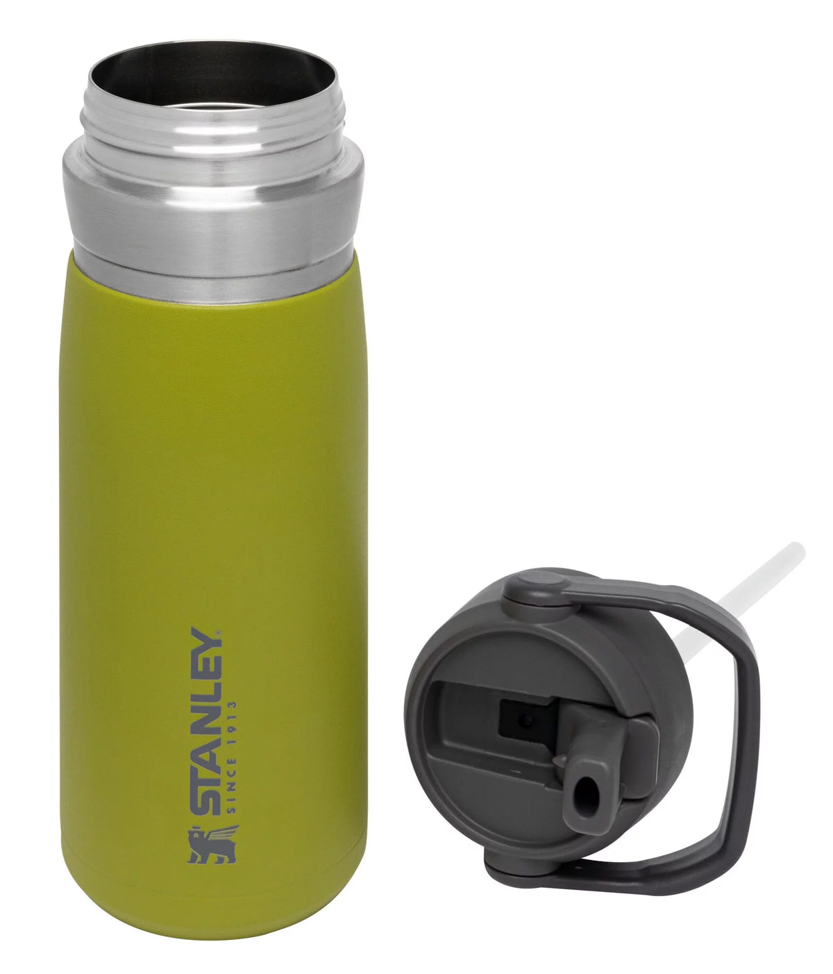 22 oz Insulated Stainless Steel Water Bottle with Straw and Flip-Top Lid Y858319