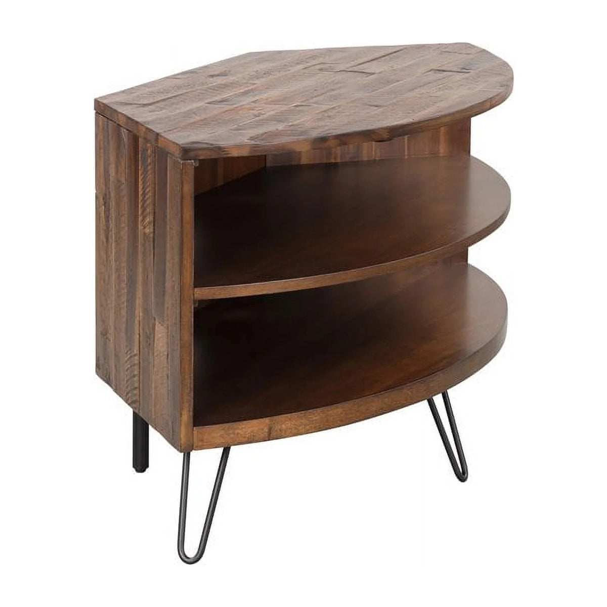 Brown Acacia Wood Corner Media Stand S2855