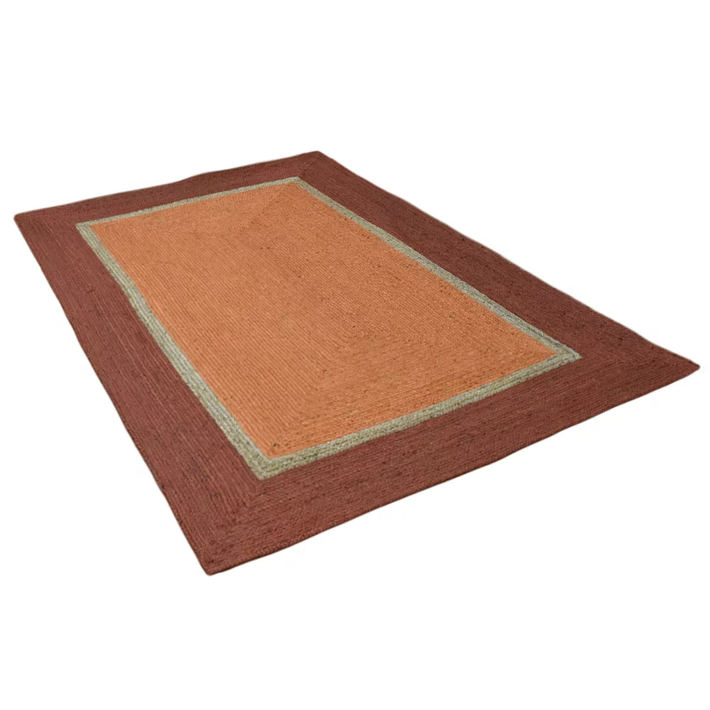 Hand Woven Jute Area Rug Orange 5'x8' Q73071