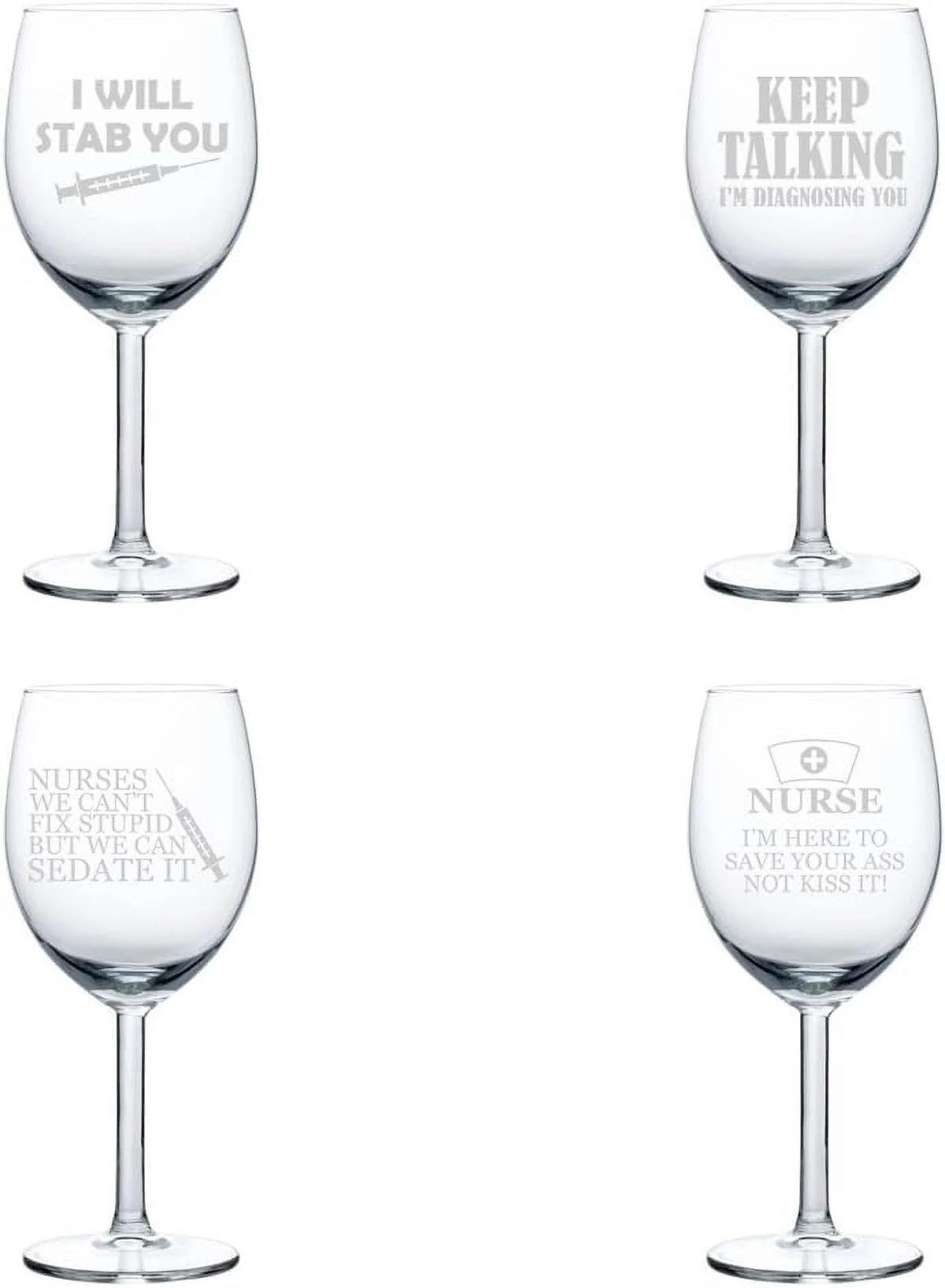 Set of 4 Wine Glass 10 oz U828075