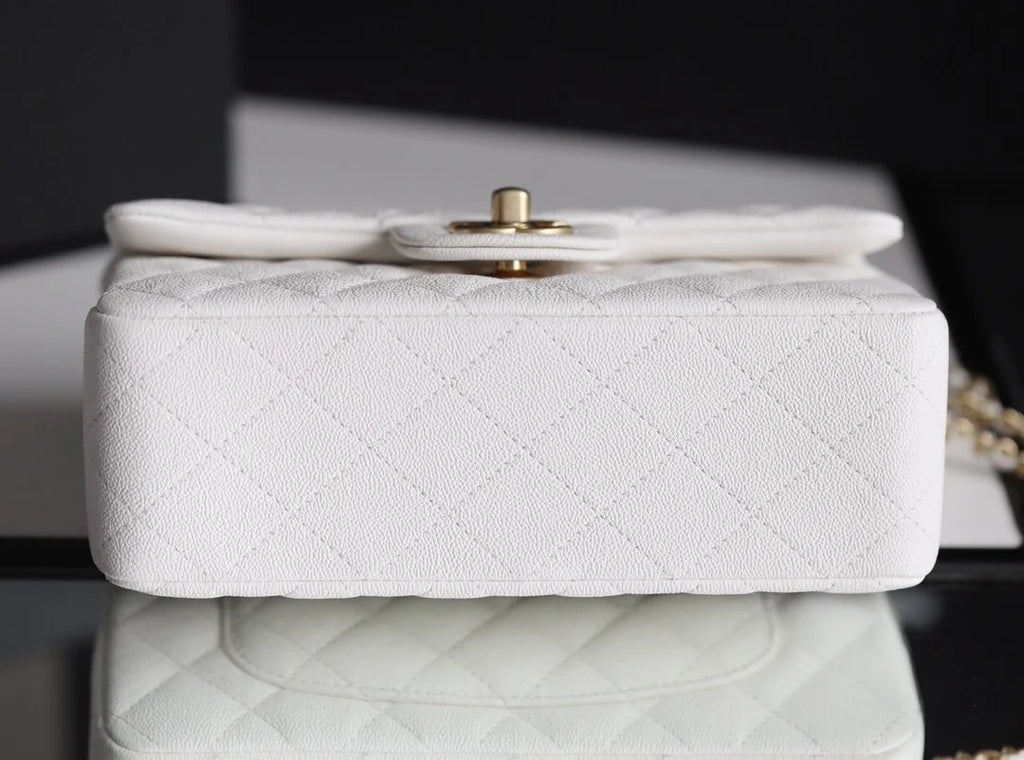 White Mini Flapbag With Top Handle K60430