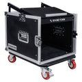 8-Space Pa/dj Rack/Road Case with Slant Mixer Top and Casters P62852