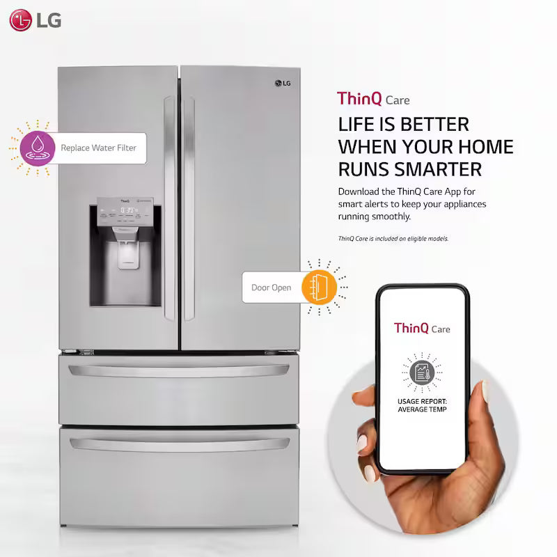 4-Door French Door Smart Refrigerator with Ice and Water Dispenser X4190